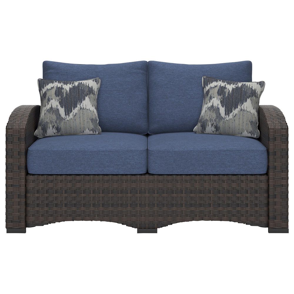 Ashley Windglow Patio Loveseat in Brown, , large