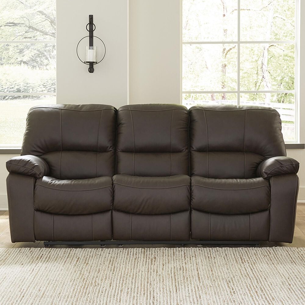 Ashley Leesworth Power Reclining Sofa in Dark Brown, , large