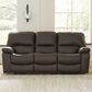 Ashley Leesworth Power Reclining Sofa in Dark Brown, , large