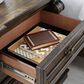 Millenium Maylee King Upholstered Bed and Two Nightstands in Dark Brown, , large