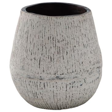 Ashley Claymount 8" Vase in Distressed White and Brown, , large