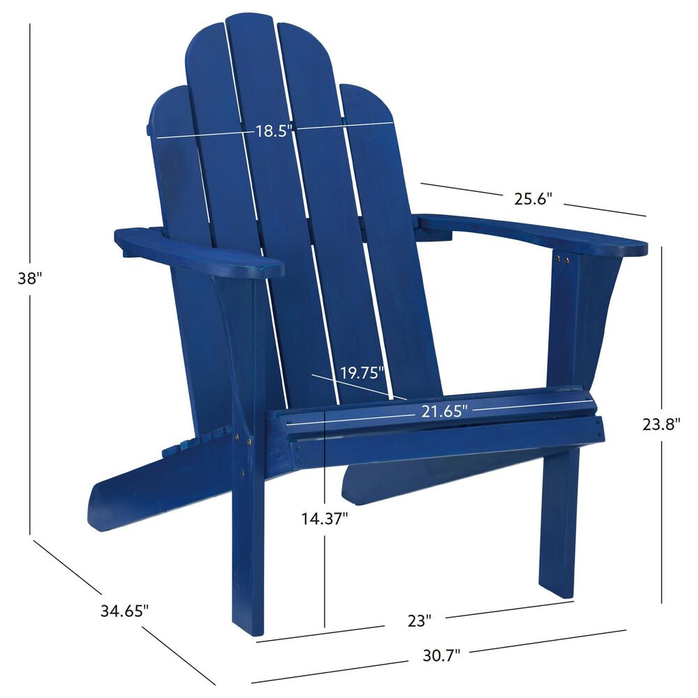 Linon Home Decor Adirondack Patio Chair in Blue, , large