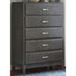 Ashley Caitbrook 5-Drawer Chest in Gray, , large