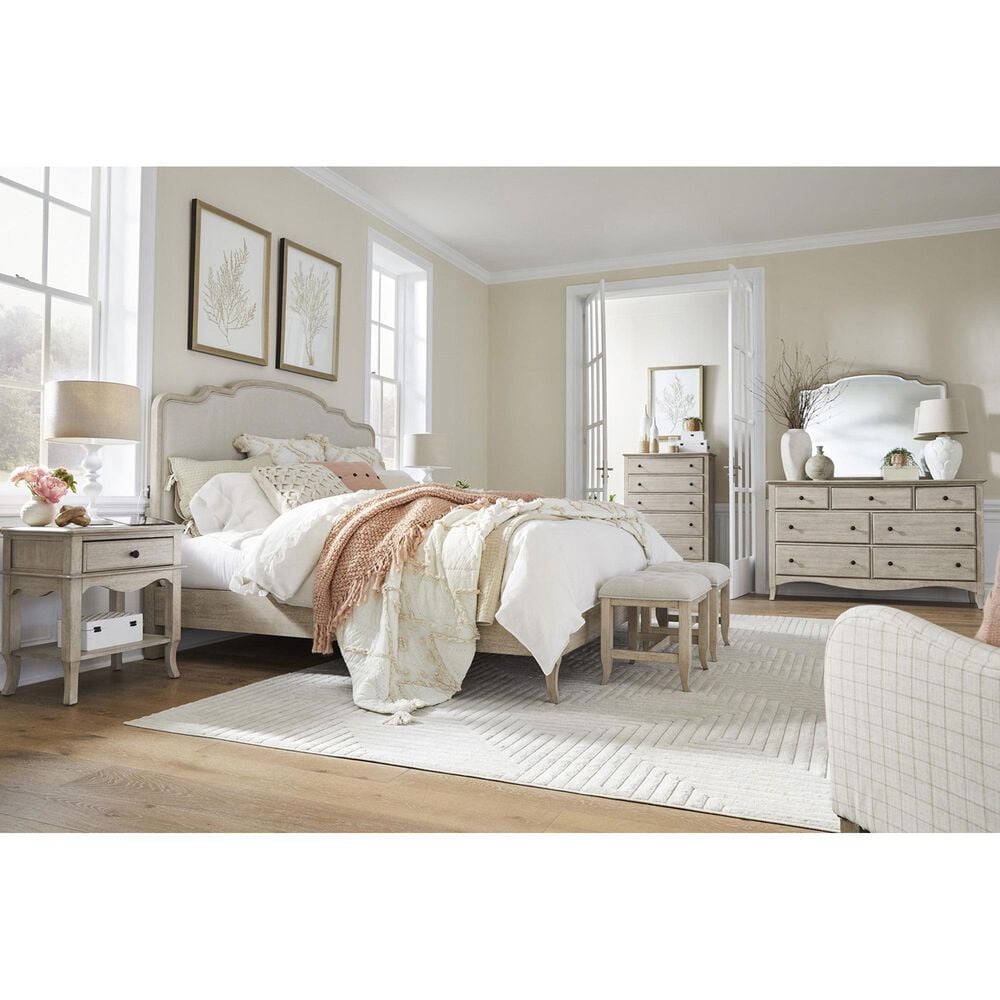 Riva Ridge Provence Vanity Button-Tufted Bench in Bisque Linen, , large