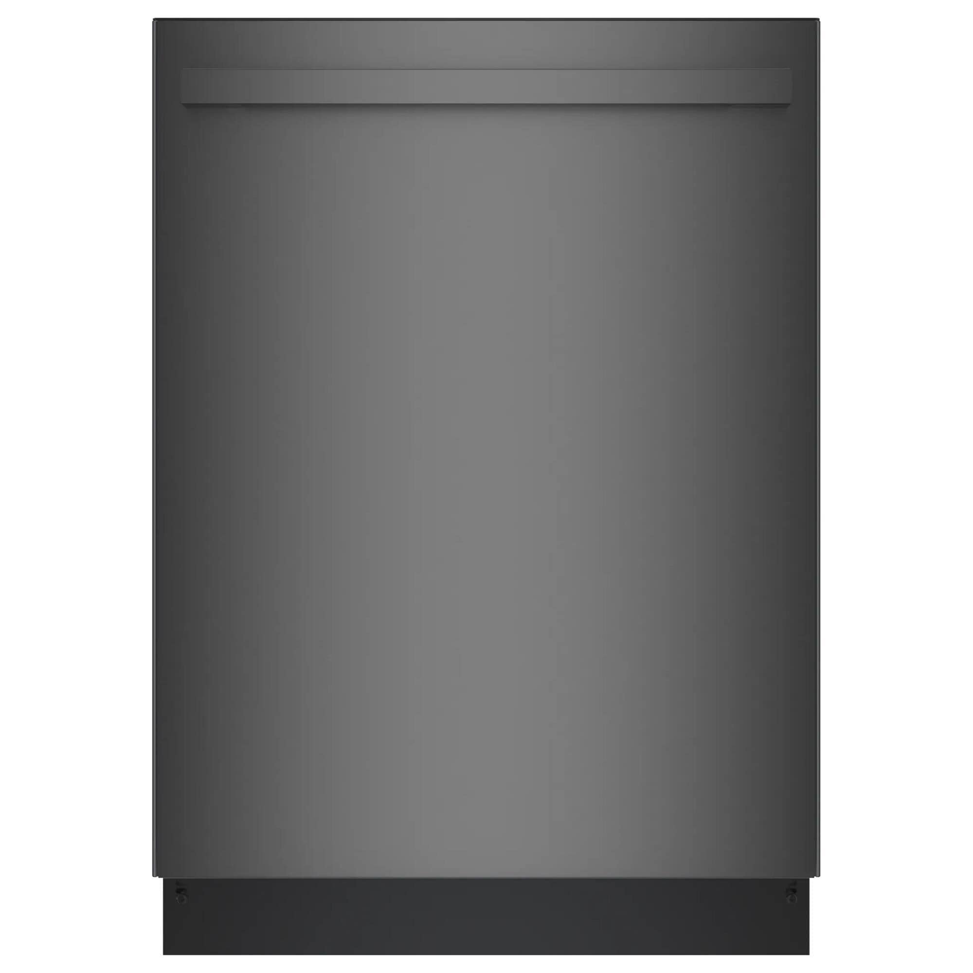 Bosch 100 Series Premium 24 Built In Bar Handle Dishwasher with 8 Wash Cycles in Black Stainless Steel