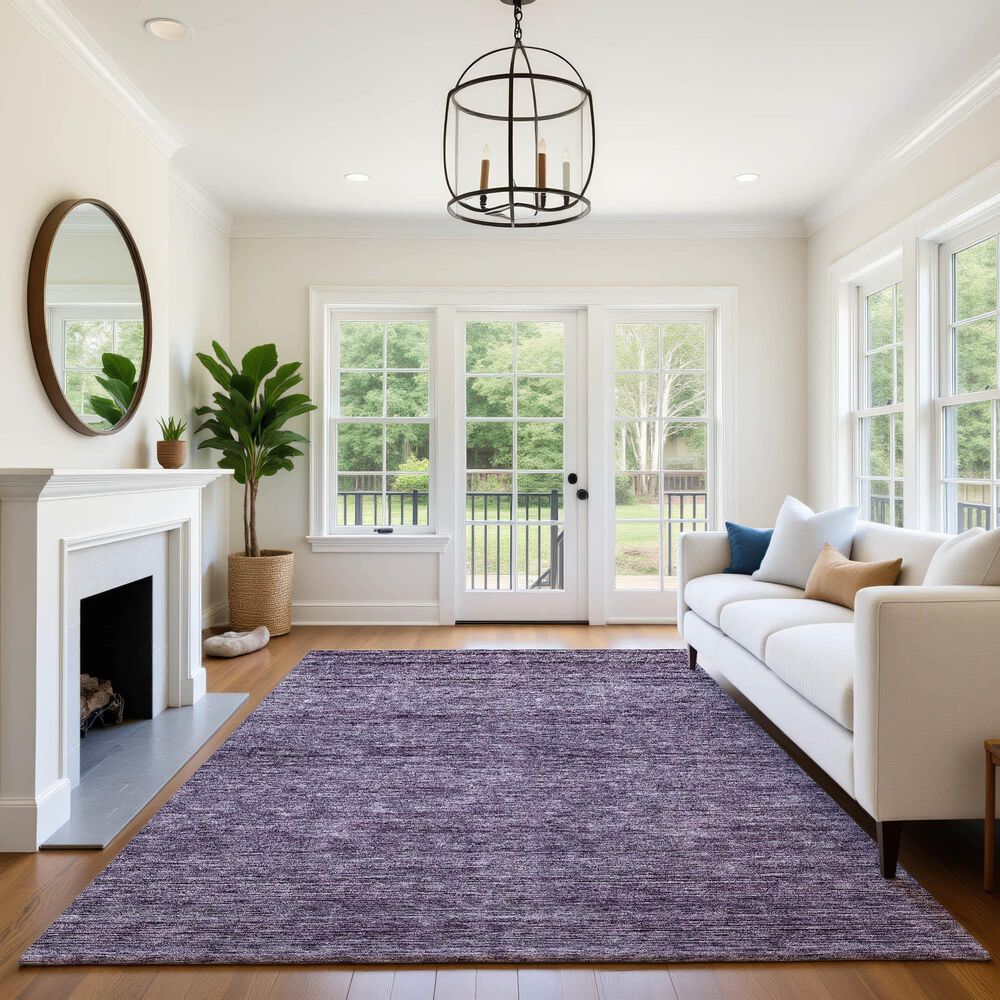 Dalyn Rug Company Soft Essentials Solid Plum 9' x 12' Indoor/Outdoor Area Rug, , large