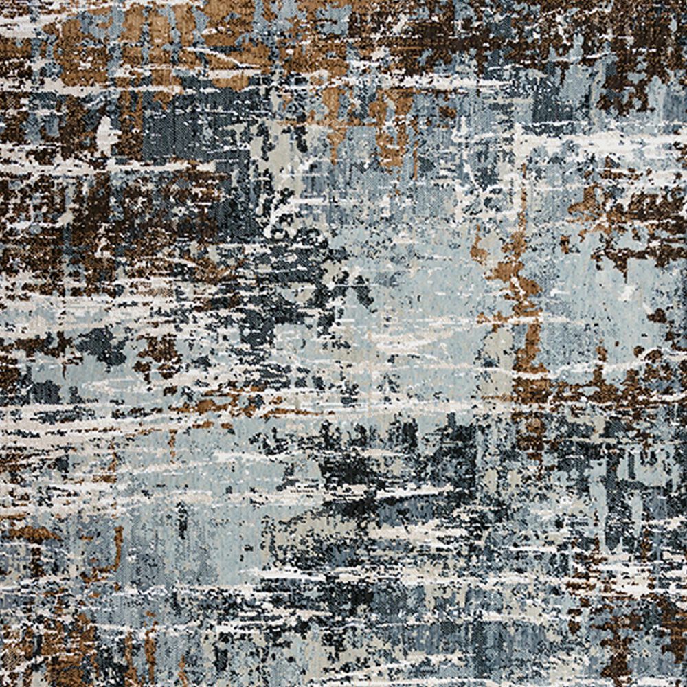 RIZZY Elite 10&#39; x 13&#39; Light Gray, Denim and Brown Area Rug, , large