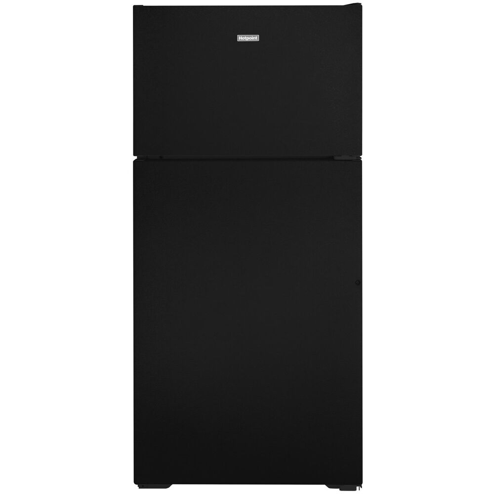 Hotpoint 15.6 Cu. Ft. Recessed Handle Top Freezer Refrigerator Right Hinge in Black, , large