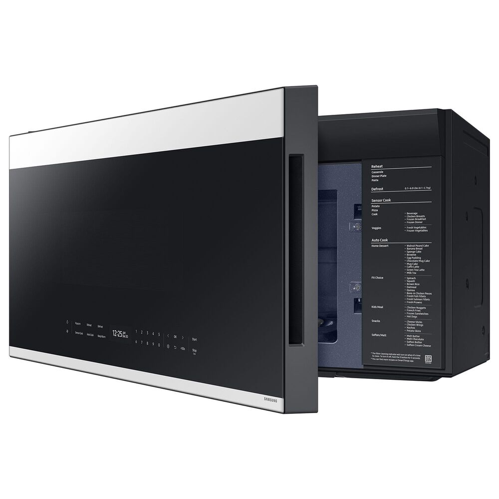 Samsung Bespoke Bespoke 2.1 Cu. Ft. Smart Over-The-Range Microwave with Auto-Dimming Glass Touch Controls and LCD Display in White Glass, , large
