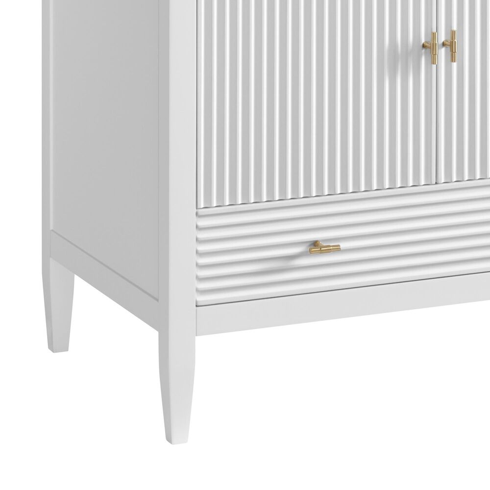James Martin Vanities Myrrin 36&quot; Vanity in Bright White with 3 cm White Zeus Quartz Top, , large