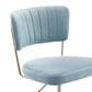 Lumisource Tania Task Chair with Light Blue Velvet Cushion in Gold, , large