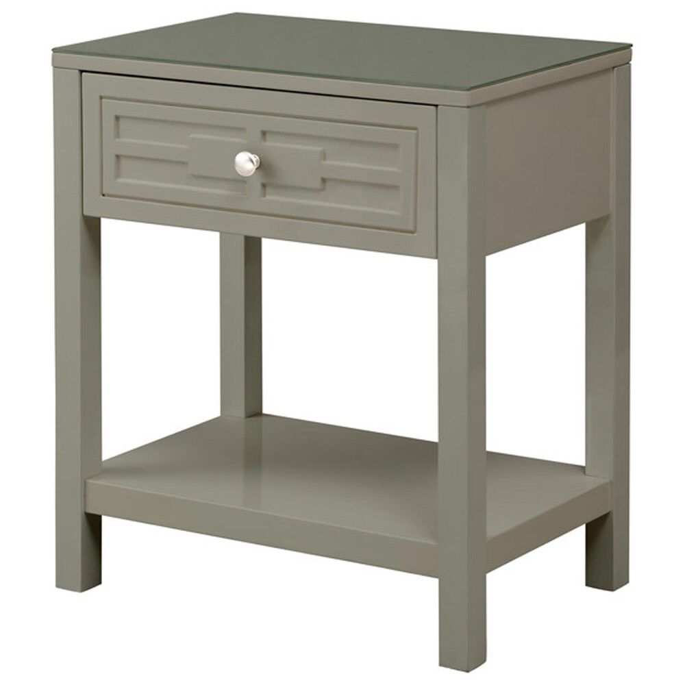 HOMLUX 1-Drawer Nightstand with Shelf in Gray, , large