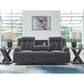 Ashley Observation Power Reclining Sofa with Drop Down Table in Steel Velvet, , large