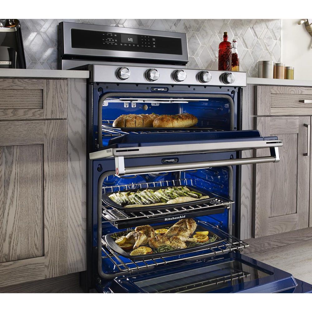 KitchenAid 6.7 Cu. Ft. Freestanding Dual Fuel Double Oven Range, , large