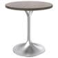 Leisuremod LeisureMod Verve Collection 27 Round Dining Table, Brushed Chrome Base with Dark Maple MDF Top, , large