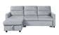 HOMLUX 81.5"W Velvet Reversible Sleeper Sectional Sofa with Storage & Side Pocket, in Light Grey, , large