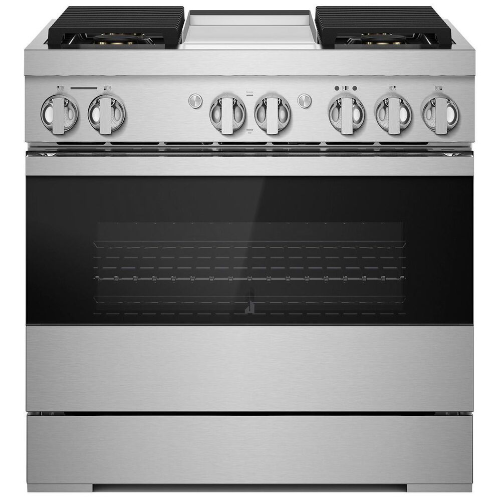 JennAir Noir 36" Professional Range with Griddle in Stainless Steel, , large