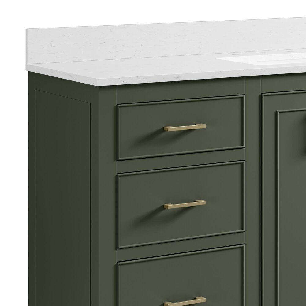 37B Lucerne 60" Single Bathroom Vanity in Deep Olive Green with Marble Top and Backsplash, , large