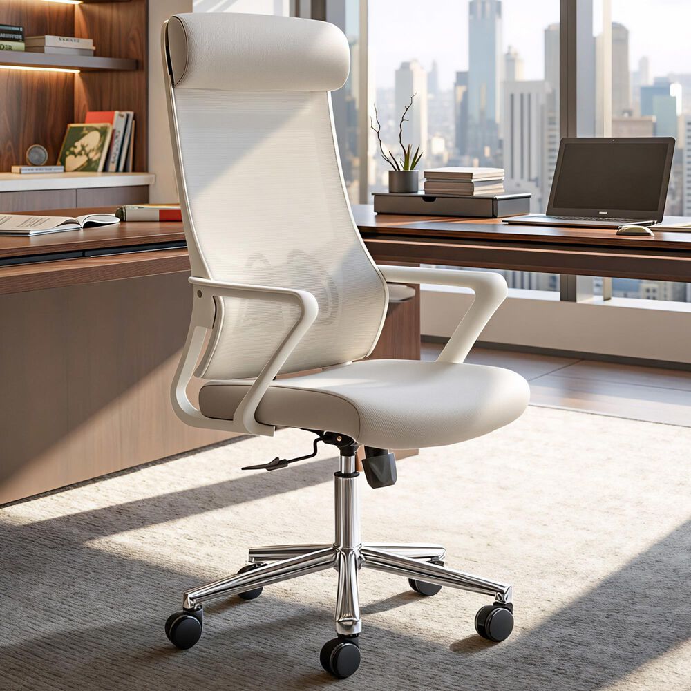 Zuo Modern Jett High Back Office Chair in Chrome, , large