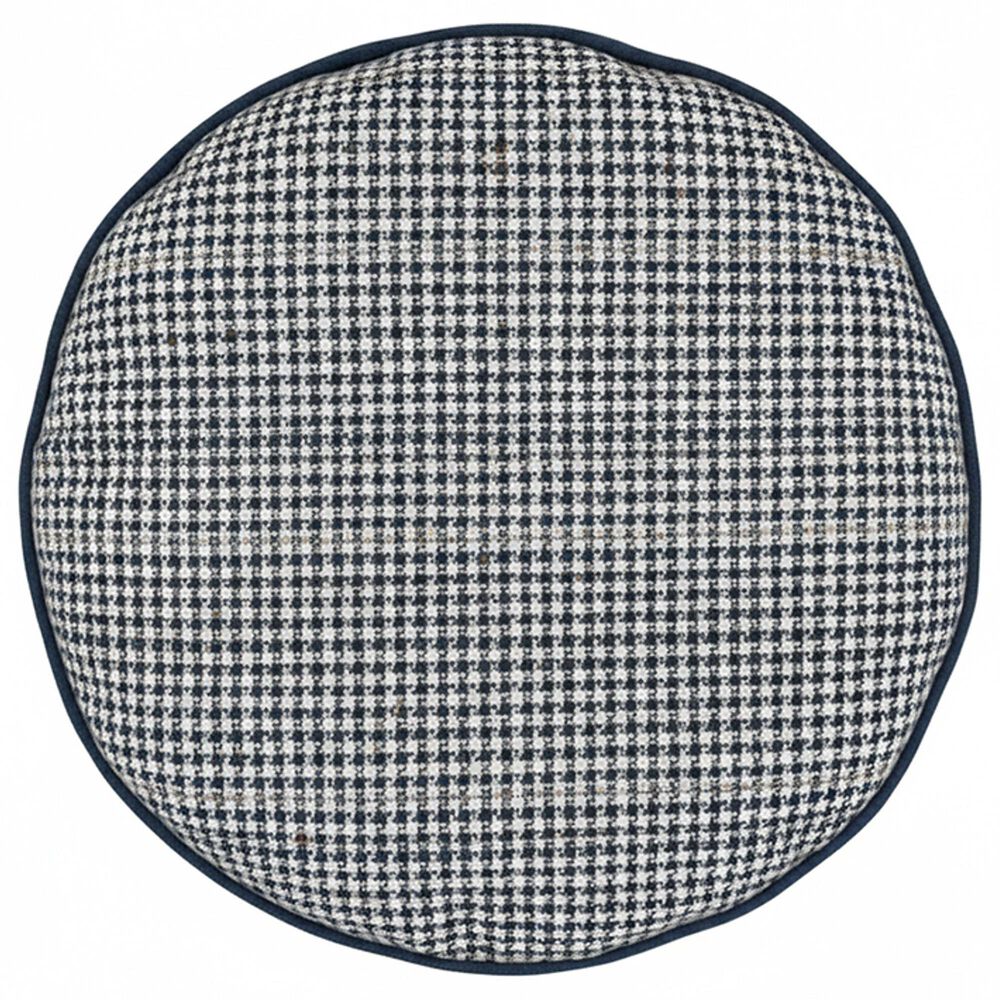 Howard Elliott Furley Short Pouf in Navy and Ivory, , large