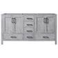 Lexora Home Jacques 60" Double Bathroom Vanity in Distressed Grey with 2 cm White Cultured Marble Top and Rectangular Sinks, , large