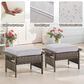 Sunwell Garden 5-Piece Patio Conversation Set with Stationary Chairs in Beige, , large