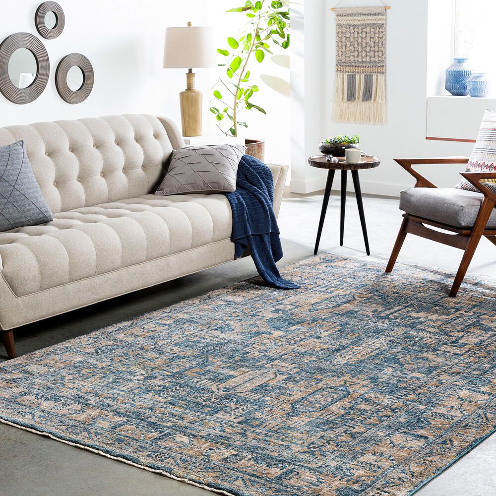 Surya Mirabel 9&#39; x 12&#39;2&quot; Navy, Denim, Cream, Brown, Saffron, Taupe and Gray Area Rug, , large