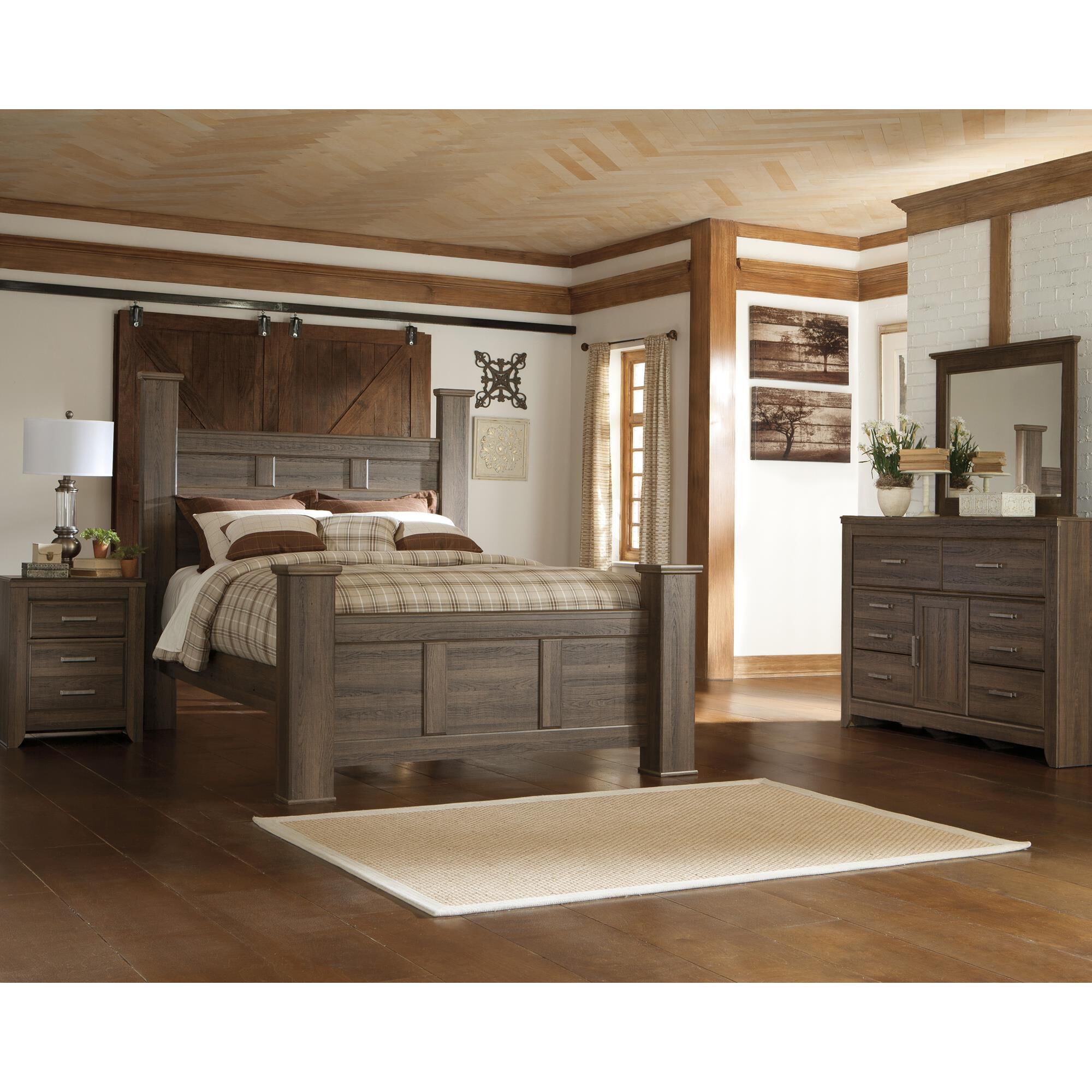 Ashley Juararo 2 Drawer Nightstand in Dark Brown