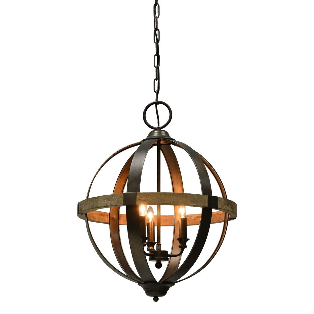 Southern Lighting Bryant 3-Light Chandelier in Brown and Black, , large
