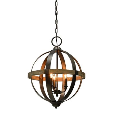 Southern Lighting Bryant 3-Light Chandelier in Brown and Black, , large