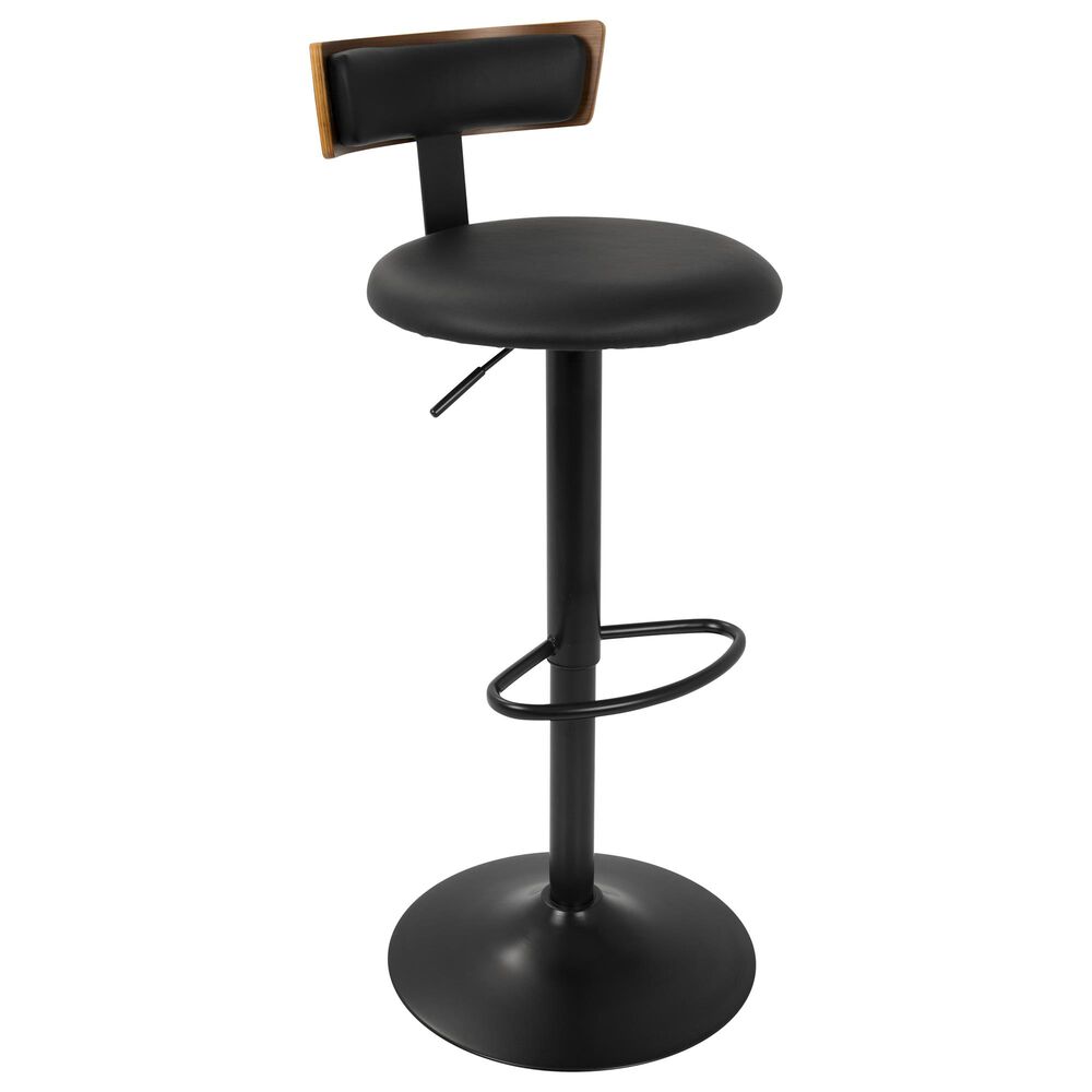 Lumisource Weller Barstool in Black/Walnut/Black, , large