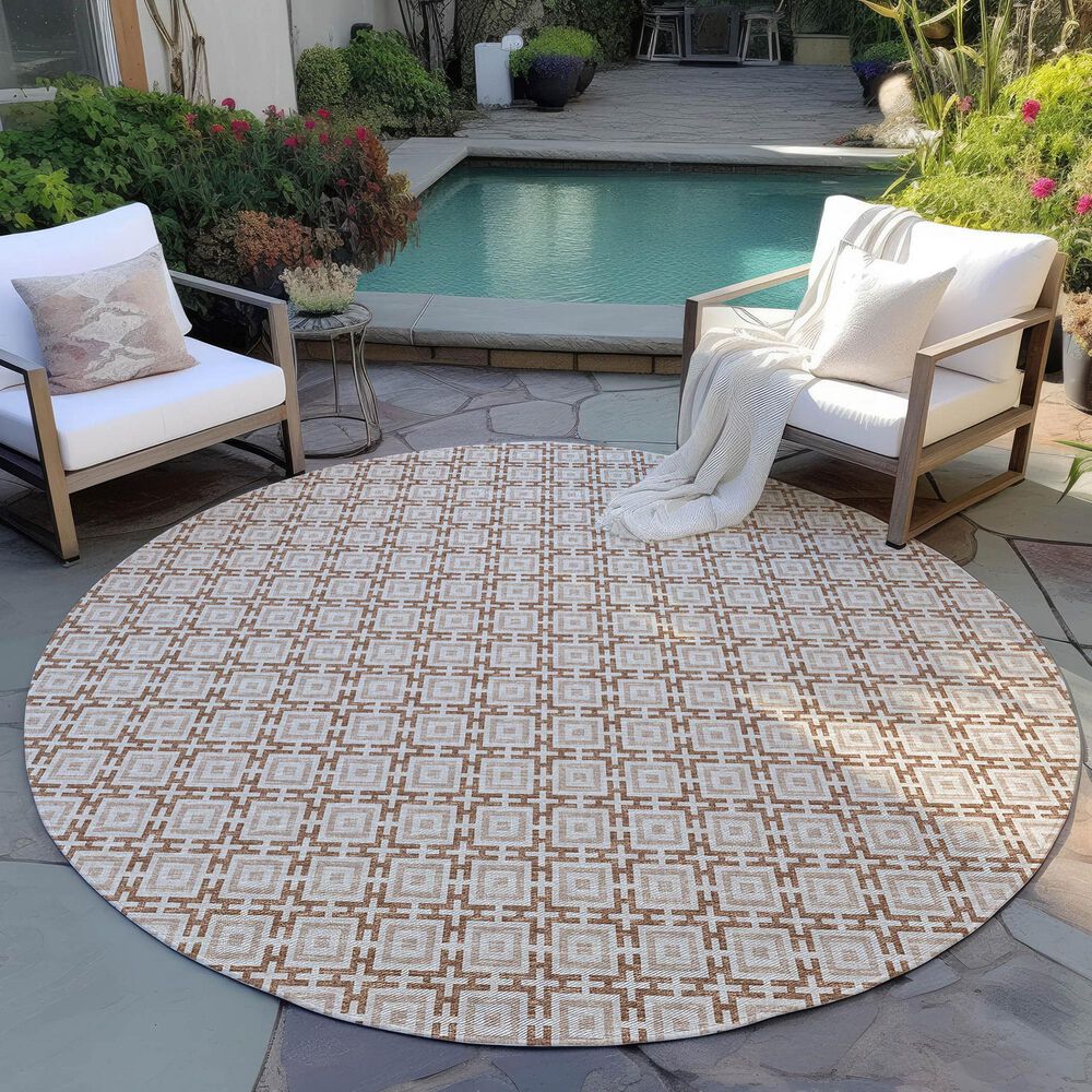 Dalyn Rug Company Marlo 4&#39; Round Taupe Indoor/Outdoor Area Rug, , large