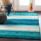 Surya Paramount 7"10" x 11"2" Teal, Aqua, Navy, Taupe and Cream Area Rug, , large
