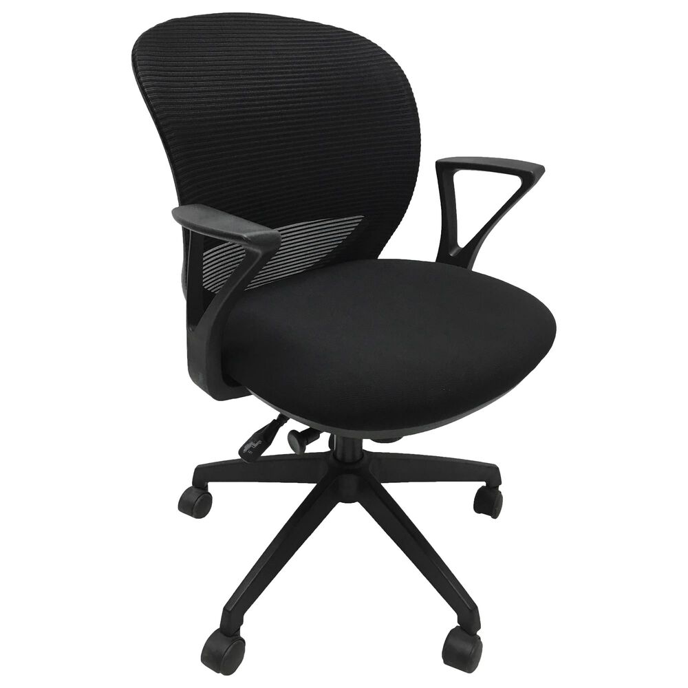 Ace Casual Furniture Office Sidney Mid-Back Ergonomic Mesh Office Chair in Black, , large