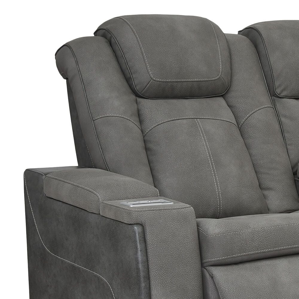 Ashley Next-Gen DuraPella Power Reclining Loveseat with Console in Slate, , large