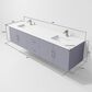 Lexora Home Geneva 80" Double Bathroom Vanity in Dark Grey with 2 cm White Quartz Top and Rectangular Sinks, , large