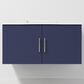 Lexora Home Geneva 36" Single Bathroom Vanity in Navy Blue with 2 cm White Cultured Marble Top and Rectangular Sink, , large