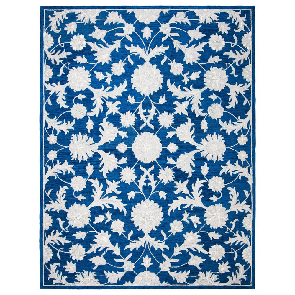 Safavieh Micro-Loop 8" x 10" Navy and Grey Area Rug, , large