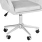 Impressions Vanity Kelly Swivel Vanity Chair with Cool Grey Cushion in Matte Silver, , large