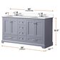 Lexora Home Dukes 60" Double Bathroom Vanity in Dark Grey with White Quartz Top and Rectangular Sinks, , large