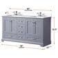 Lexora Home Dukes 60" Double Bathroom Vanity in Dark Grey with White Quartz Top and Rectangular Sinks, , large