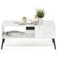 HOMLUX 2-Tier Mid-Century Modern Coffee Table in White, , large