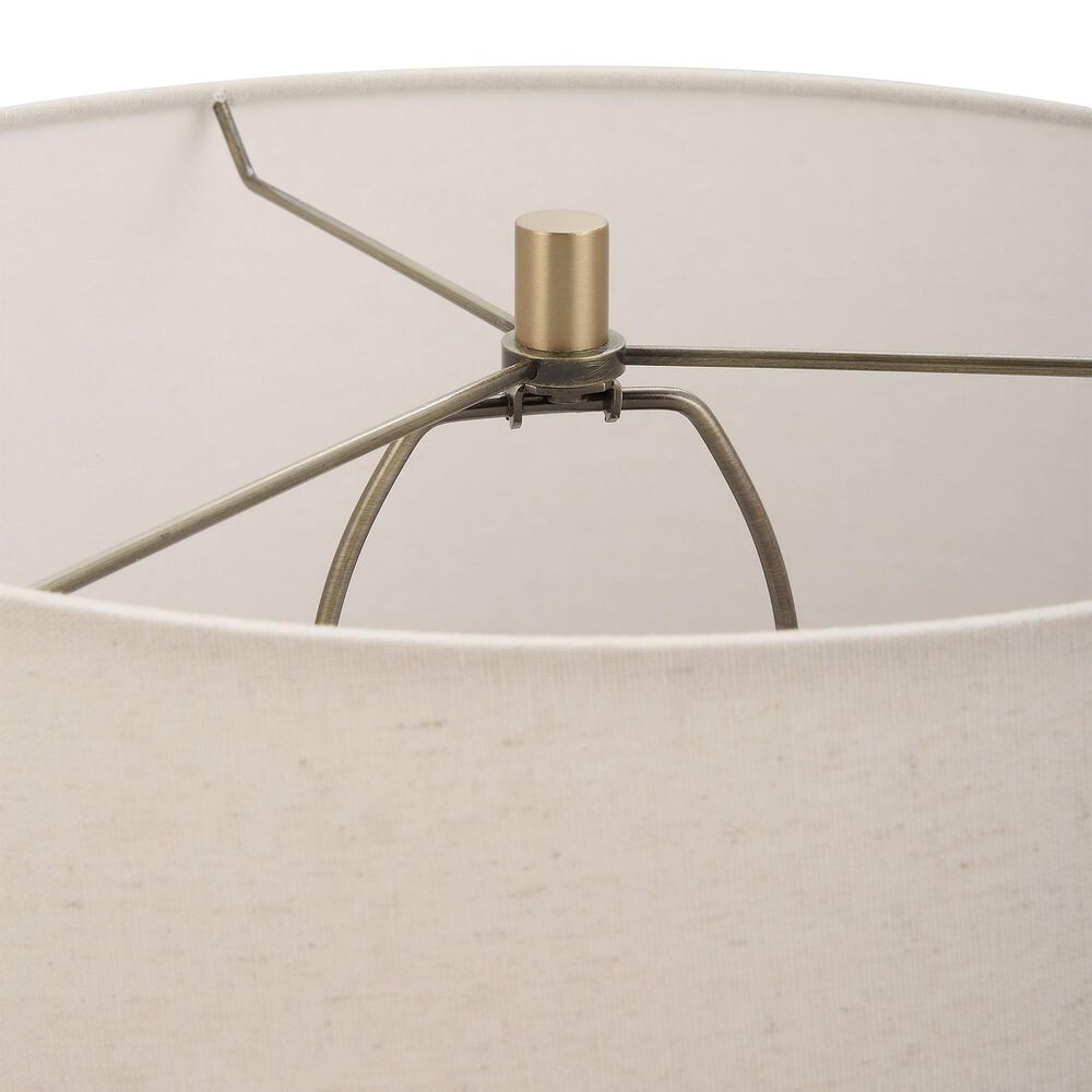Uttermost Lunia Table Lamp in Smoky Gray and Antique Brushed Brass, , large