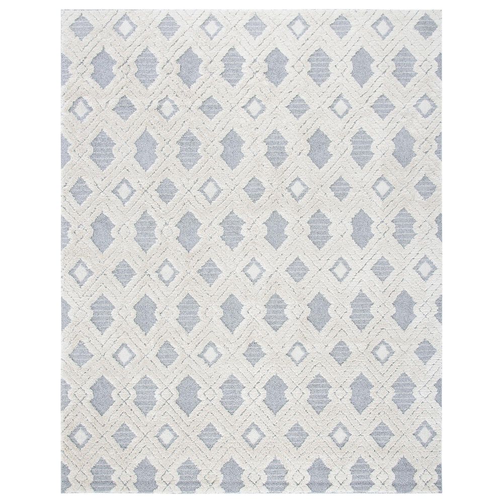 Safavieh Martha Stewart Lucia Shag MSR0728A 9" x 12" White and Light Grey Area Rug, , large