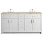 James Martin Bellshire 72" Double Bathroom Vanity in Bright White with 3 cm Tajnar Eclos Top, Rectangular Sinks and FreePower Wireless Charger, , large