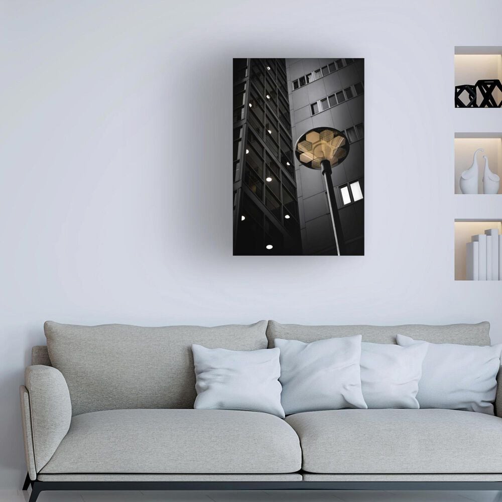 Timberlake Punti Luce 32&quot; x 22&quot; Canvas Art in Black/Grey/Tan, , large