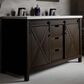 Lexora Home Marsyas 60" Double Bathroom Vanity in Brown with White Quartz Top and Rectangular Sinks, , large