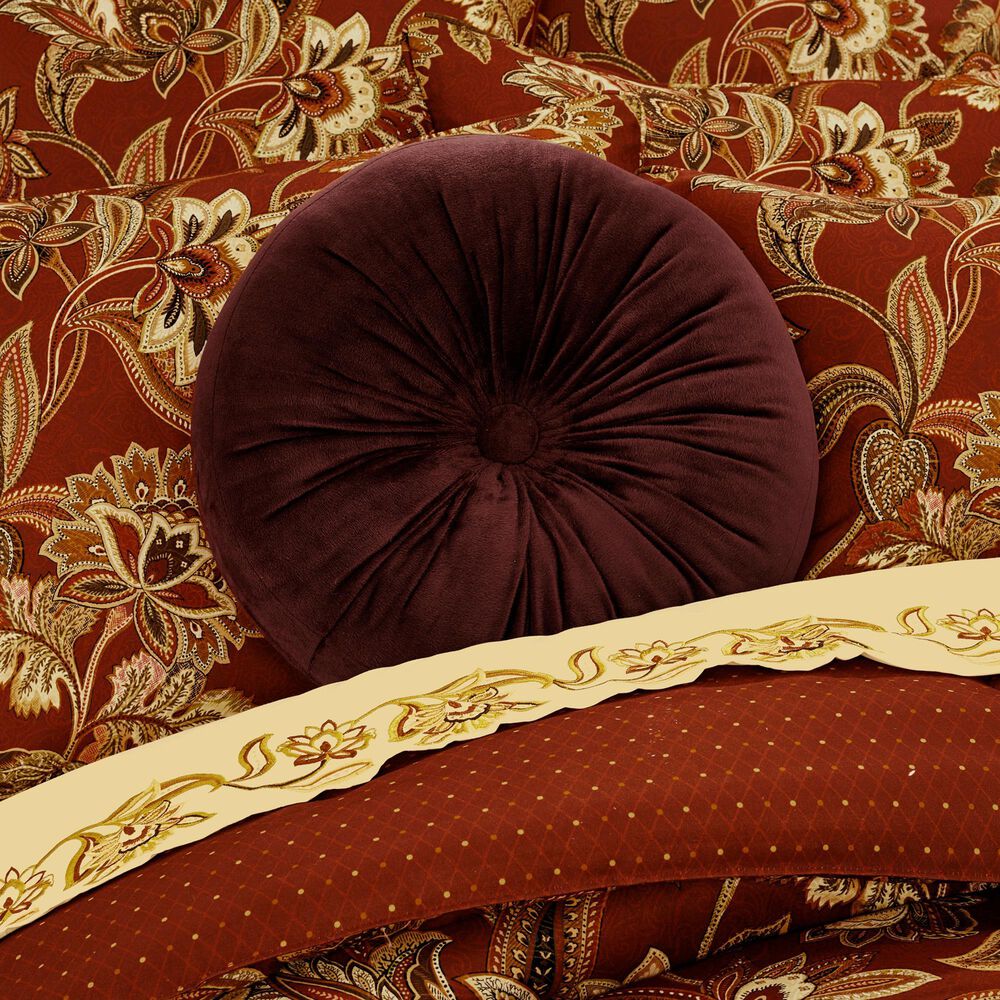 J. Queen New York Montecito 15&quot; Round Throw Pillow in Red, , large