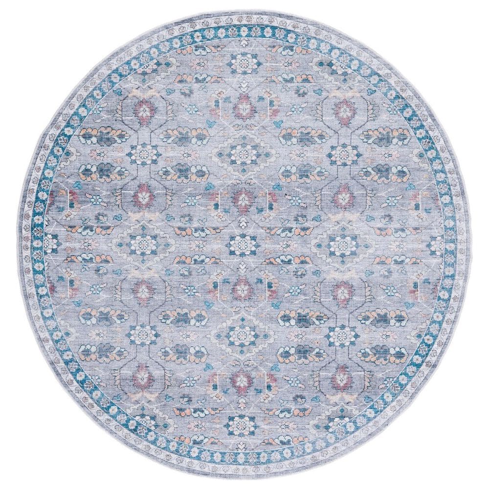 Safavieh Serapi Traditional 6"7" Round Grey and Beige Area Rug, , large