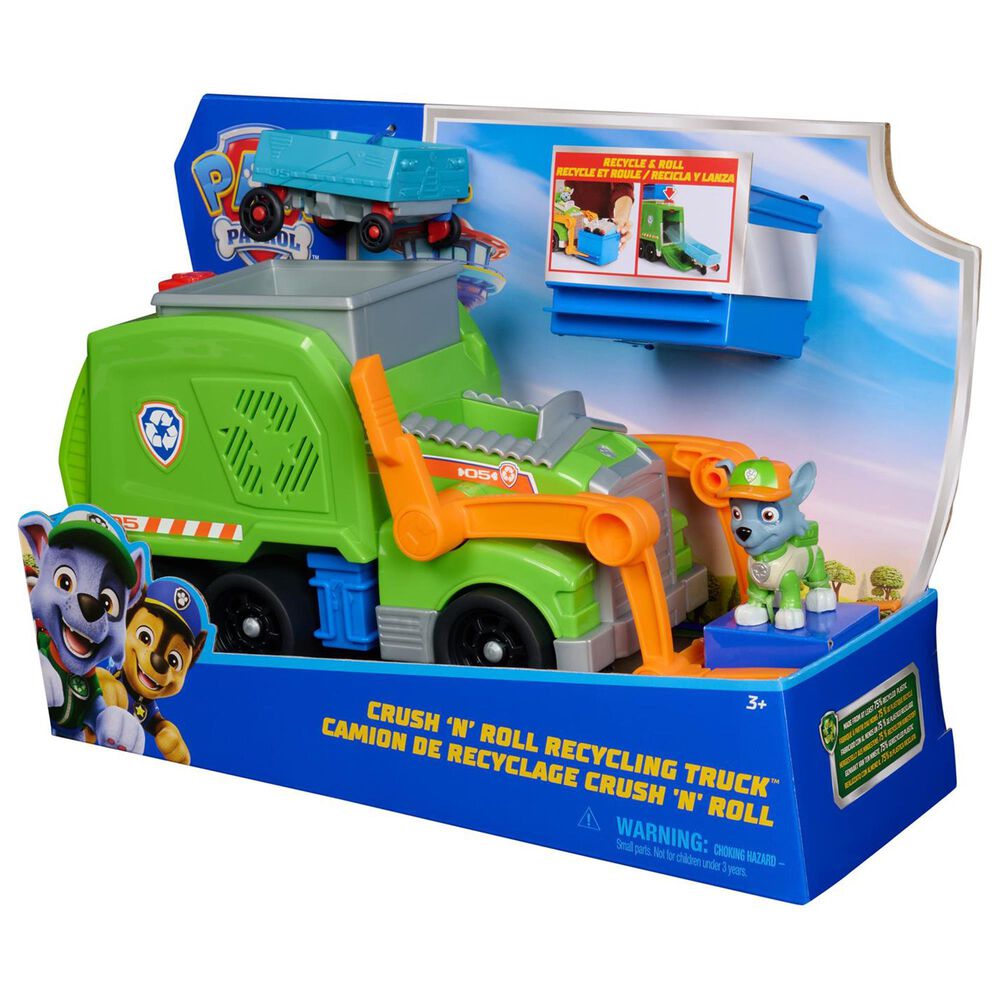 PAW Patrol PAW Patrol Rocky's Crush N' Roll Recycling Truck Vehicle, , large